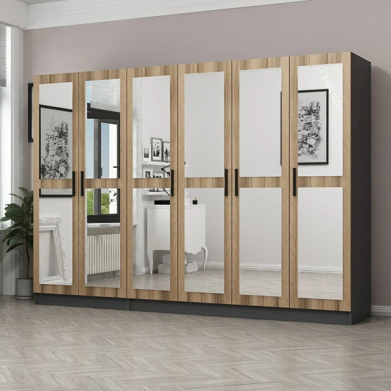 Dollap garderobe Skye Decor, ngjyrë dore, 5120