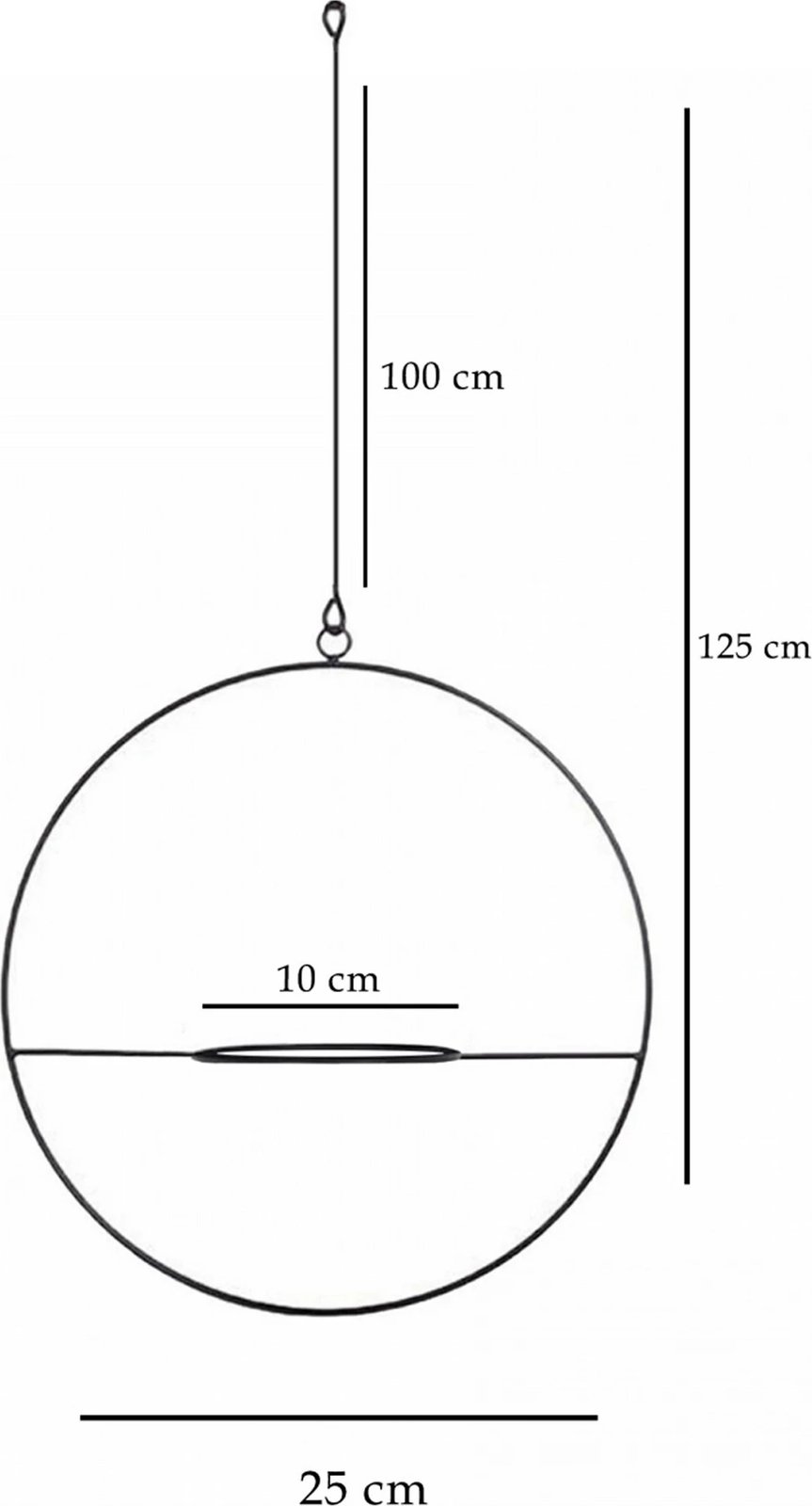 Jardiniere dizajn Aberto, SEH - 4559, e zezë, 25x25x25cm