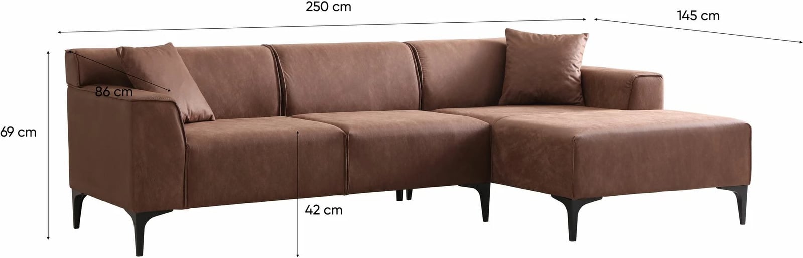 Këndare New Petra, ngjyrë konjak, Atelier del Sofa