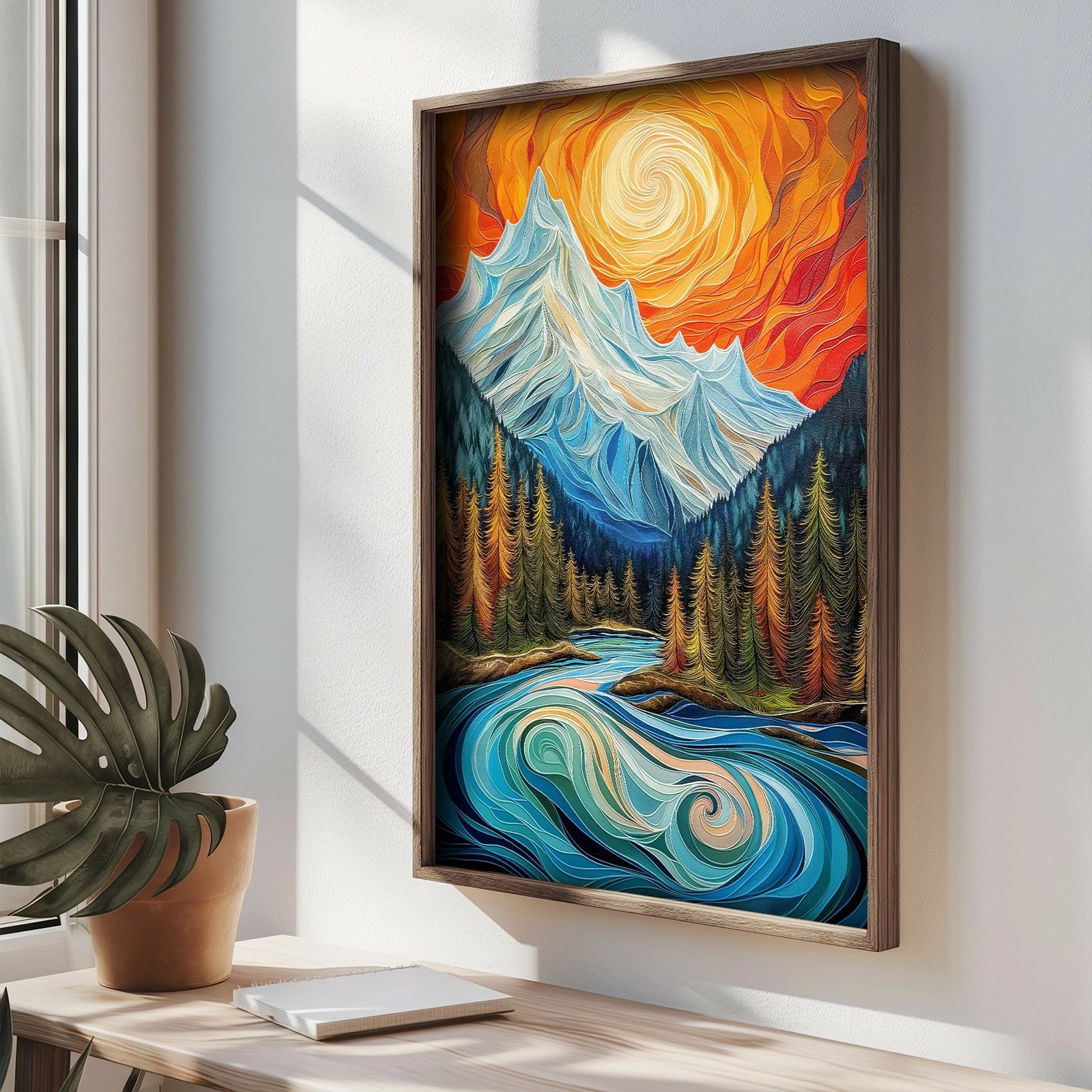 Pikturë dekorative me kornizë MDF, Wallity, TUN108-XL, shumëngjyrëshe, 50x70x3.5cm