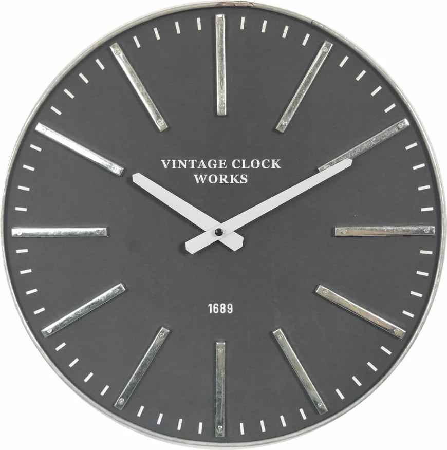 Orë muri FLEK, MDF, e zezë-e bardhë, 40x40x5cm