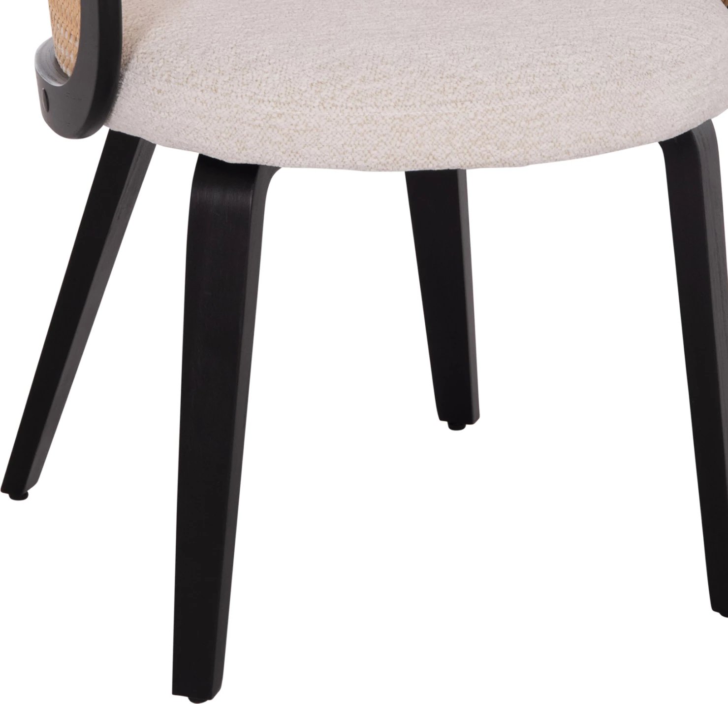 Karrige ngrënieje BECKER, dru i zi, pëlhurë ecru, FH18246.02, 54x62x79cm