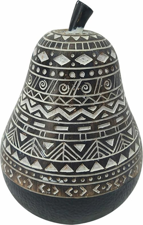 Dekor dardhë RABIA, polirezine, ngjyrë e zezë, kafe, e bardhë, 10x10x14cm