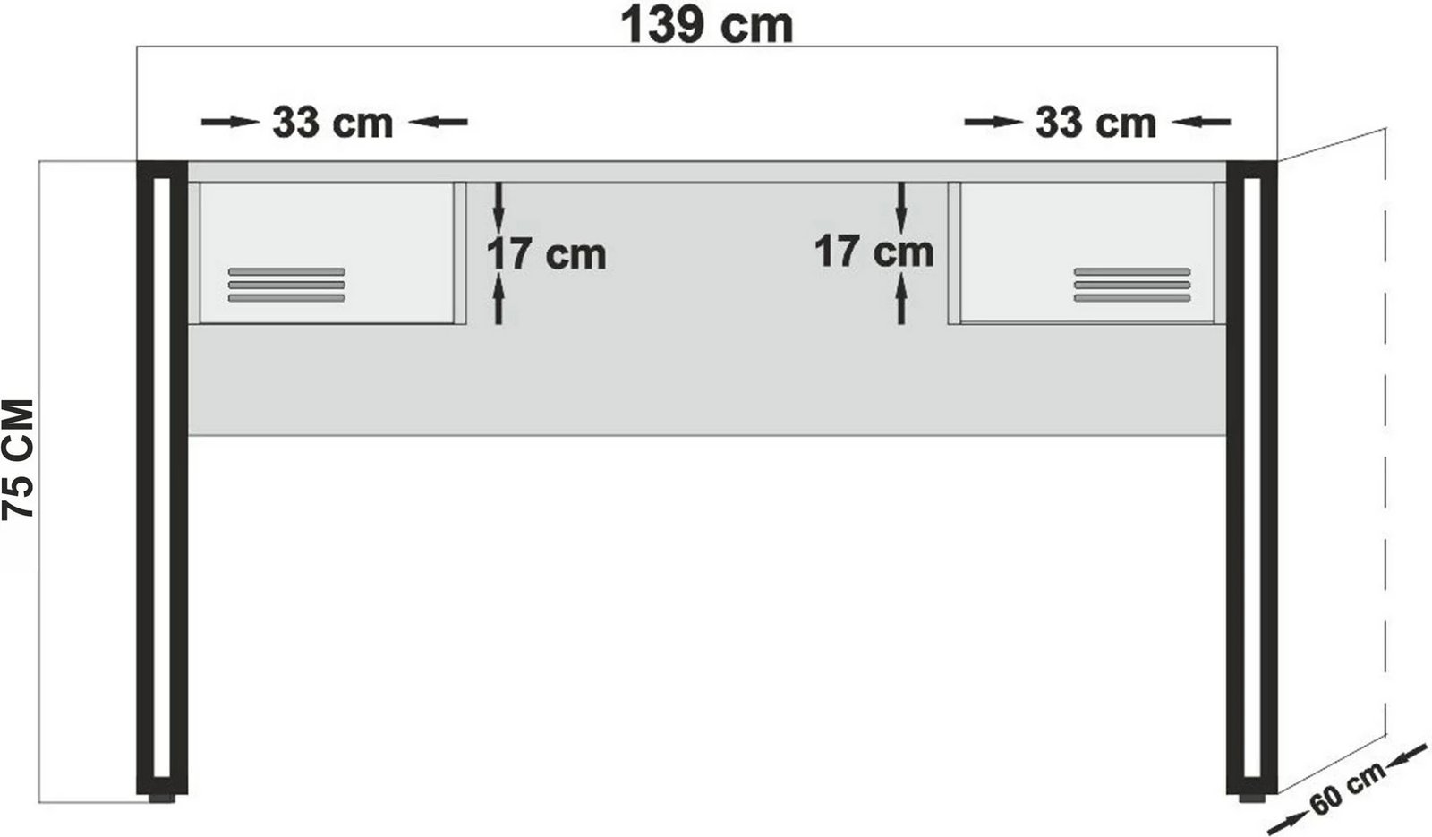 Set mobiljesh për dhomë studimi Skye Decor, COSMO-TKM.8