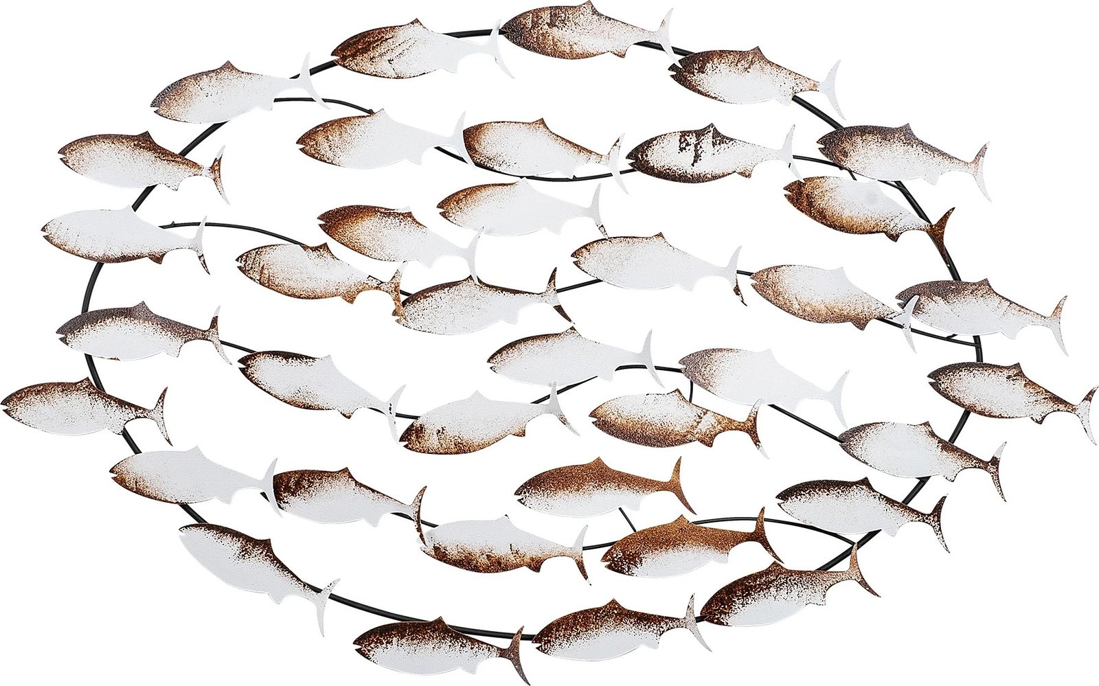 Aksesor dekorativ metalik për mur, Wallity, Alabalık, shumëngjyrësh, 94x58x5cm