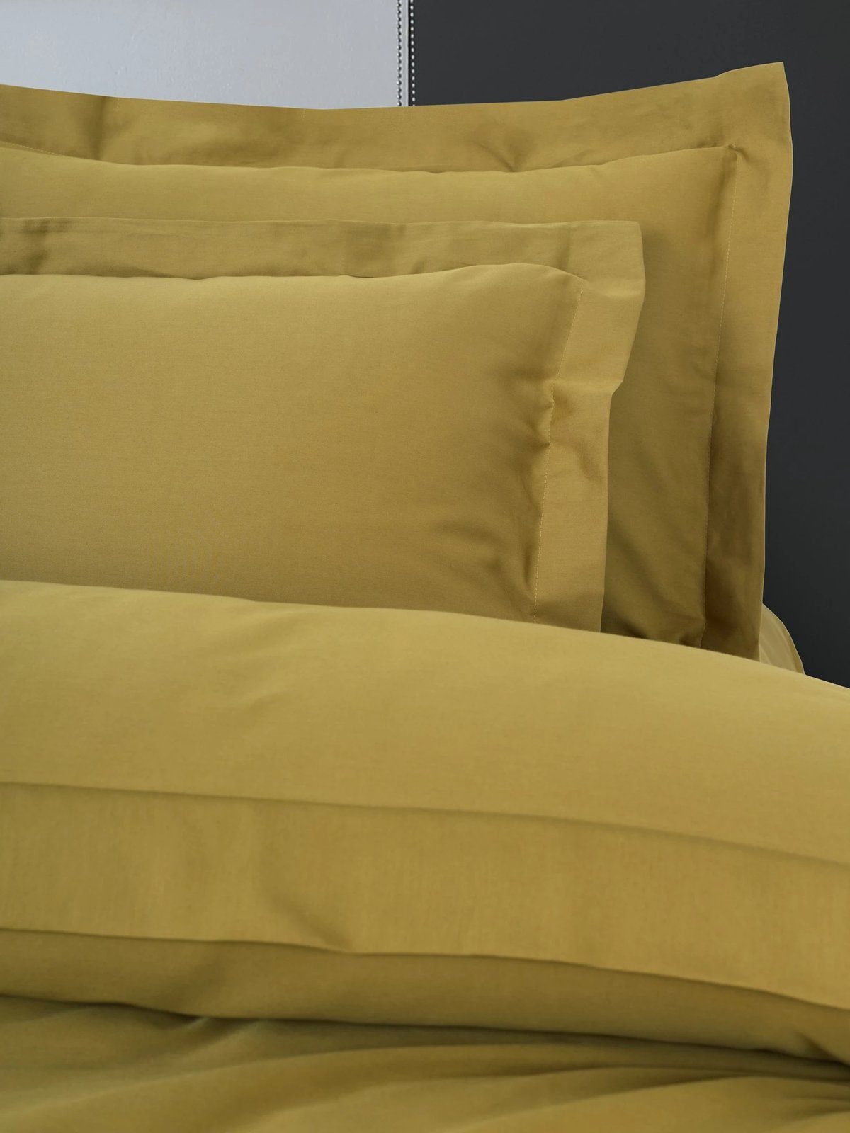 Set mbulesë për jorgan Super King, saten, ngjyrë mustard, L'essentiel