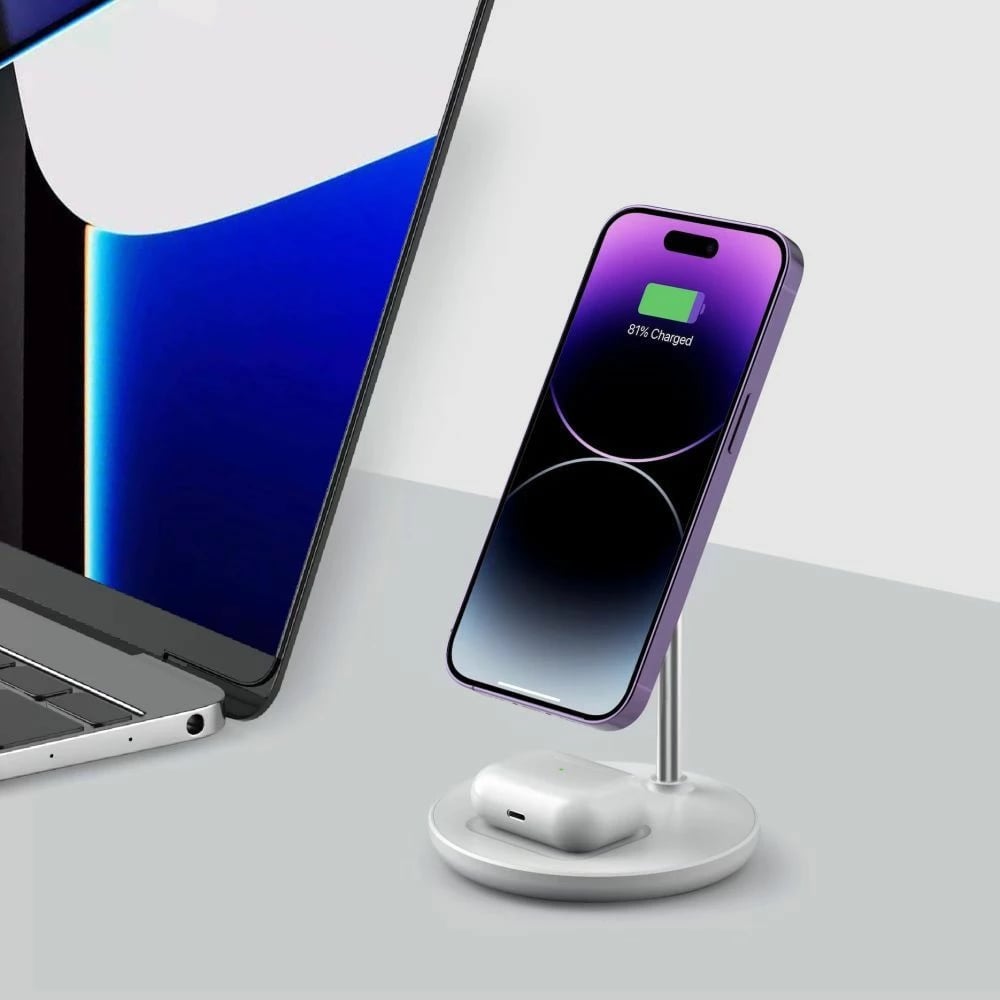 Stacion karikimi 2-në-1 Tech-Protect QI15W-A39 me MagSafe, i zi