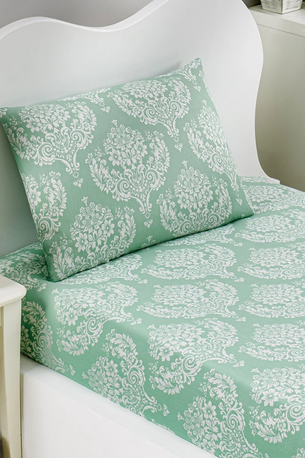 Set çarçafësh për një person, ngjyrë jeshile e ujit, L'essentiel