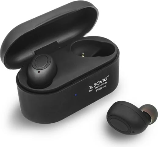 Kufje Savio TWS-04, wireless, të zeza