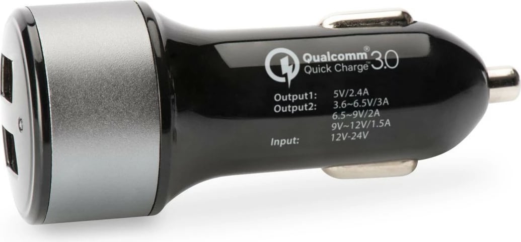 Karikues veture EDNET 84103, 2xUSB, Qualcomm Quick Charge 3.0, zi-argjendtë