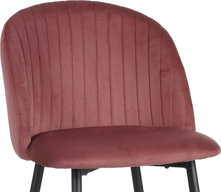 Karrige për bar Barow, kadife, ngjyrë mollë e kalbur, këmbë metali të zeza, 53x46.5x96.5