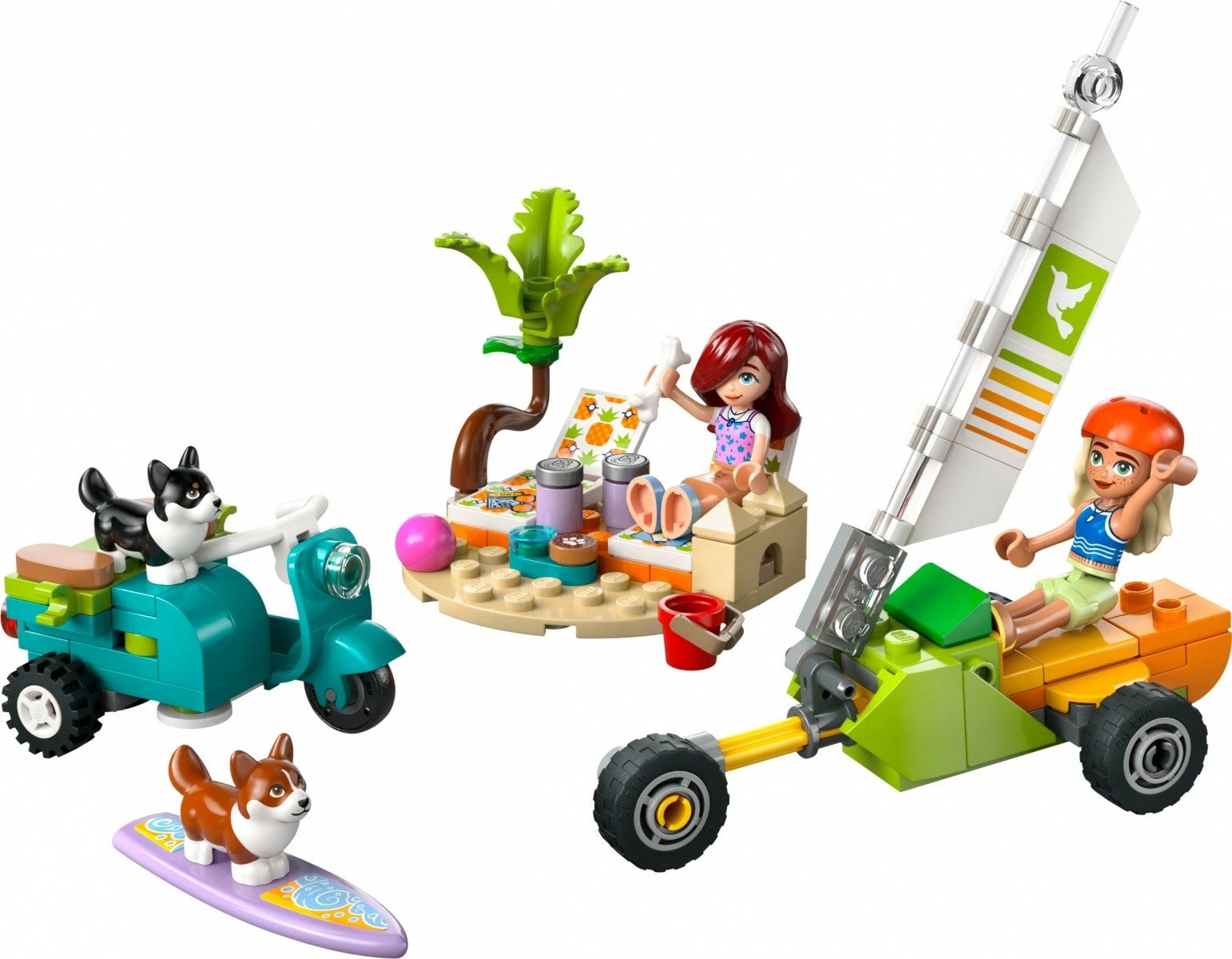 Set LEGO Friends 42641 Surfing Dogs and Scooter Adventure, 113 pjesë, plastikë