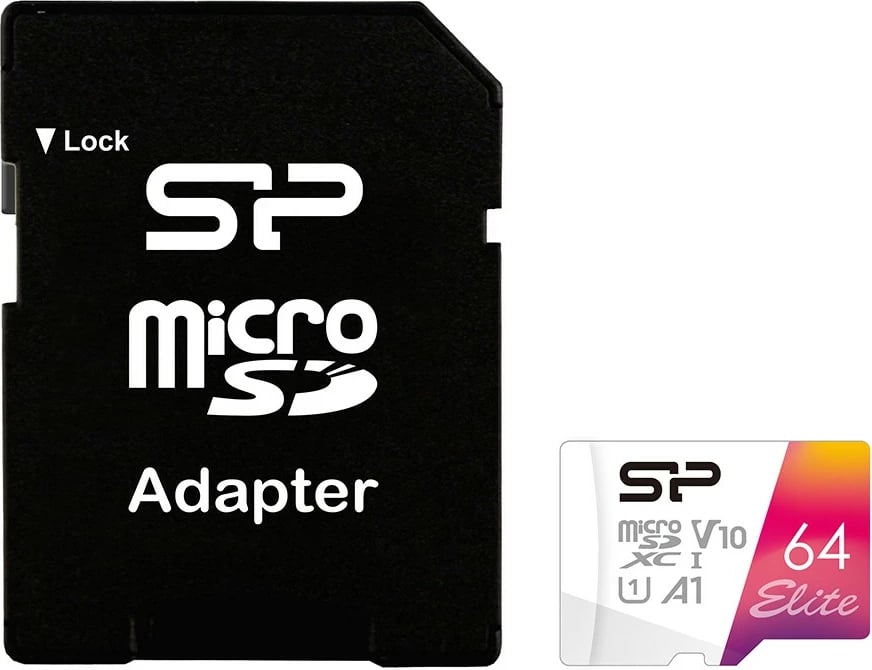 Kartelë memorie Silicon Power microSDXC Elite 64GB, Class 10, UHS-I, multikolor