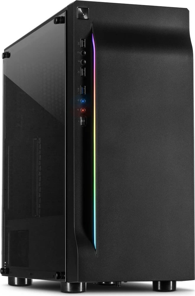 Kasë Inter-Tech A-3411 Creek, Tower, ATX/micro ATX/ITX, xham i temperuar, RGB, e zezë
