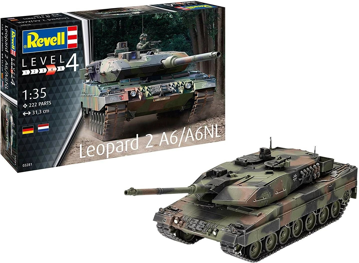 Model plastik Revell Leopard 2A6/A6NL, 1:35, 222 pjesë Model plastik Revell Leopard 2A6/A6NL, 1:35, 222 pjesë