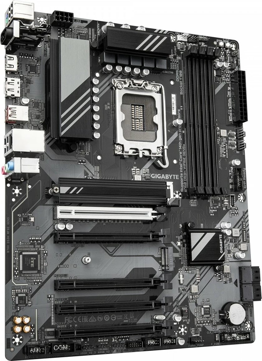 Pllakë amë, Gigabyte, B760 DS3H WIFI6E Gen5, LGA1700 Intel B760, DDR5 4 slote, ATX, PCIe 5.0, 2x M.2, HDMI/DP, Wi‑Fi 6E