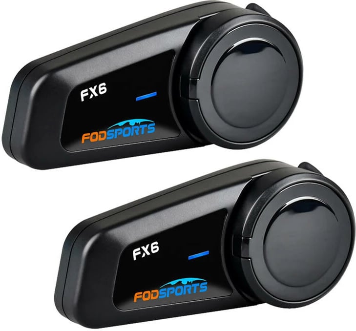 Interkom për motoçikleta Fodsports FX6, 2 copë, i zi