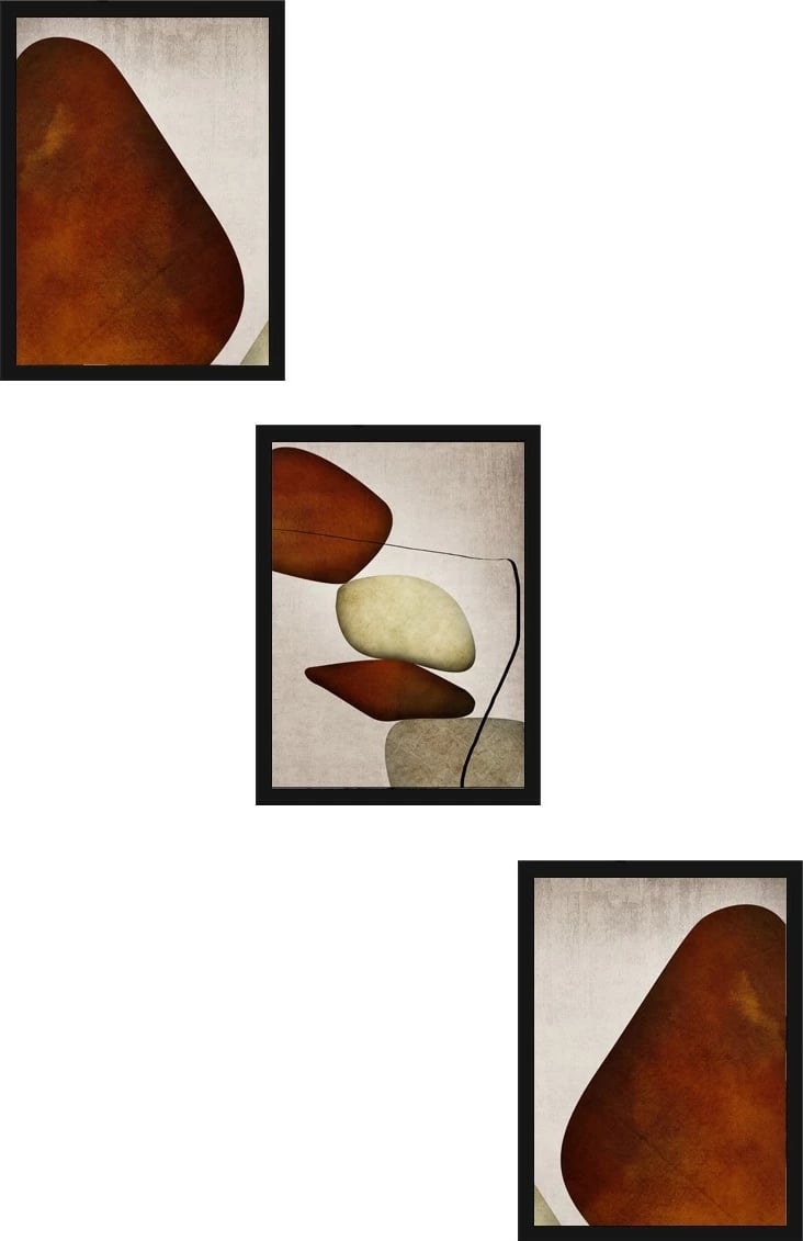 Pikturë dekorative me kornizë MDF (3 copë), Wallity, Huhu469S, 20x30cm