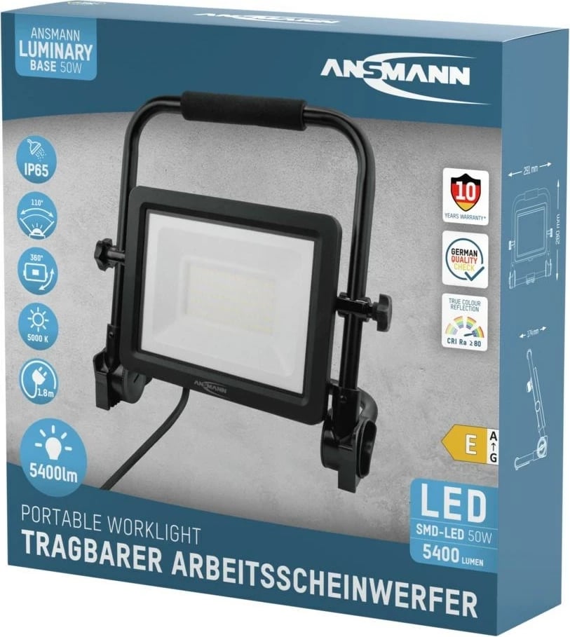 Prozhektor LED Ansmann FL50W-AC, 50 W, Alumini, i zi