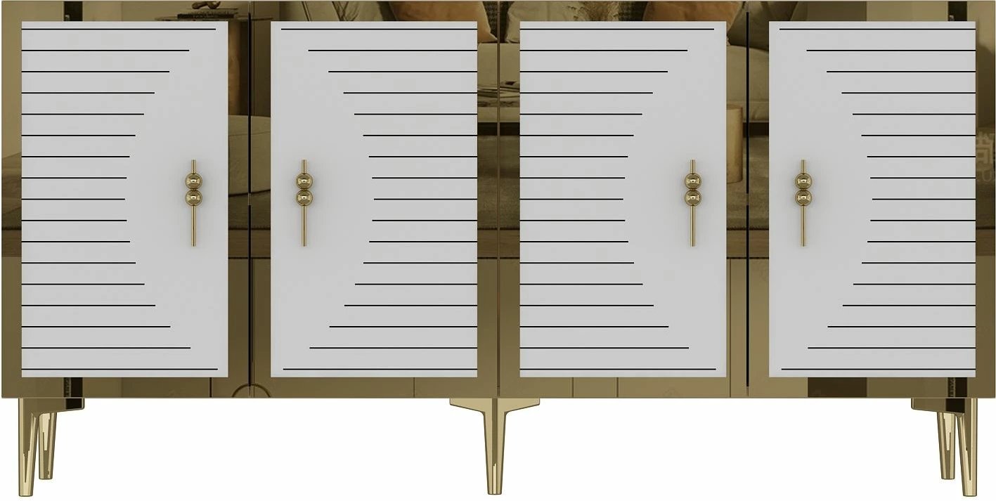 Konsol Skye Decor, ngjyrë safir, e bardhë, ari