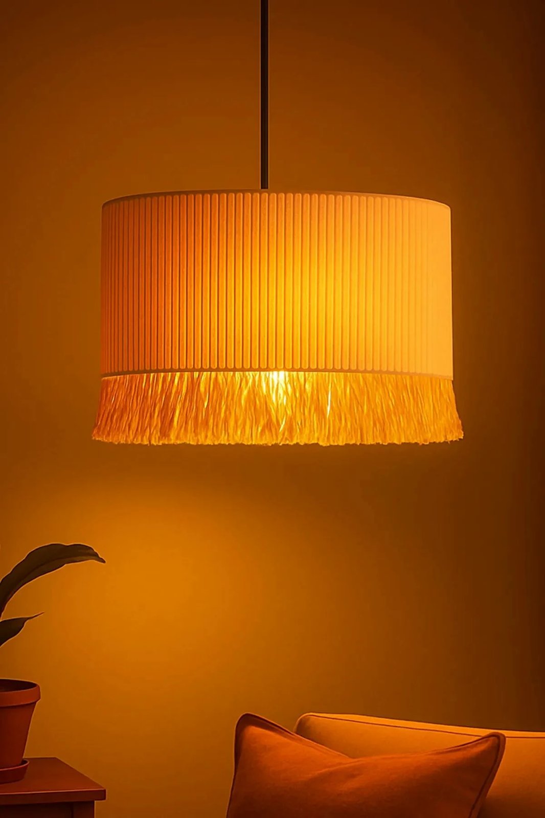 Llambë tavani Opviq, trup plastik, kapak makrame, e bardhë, BK090