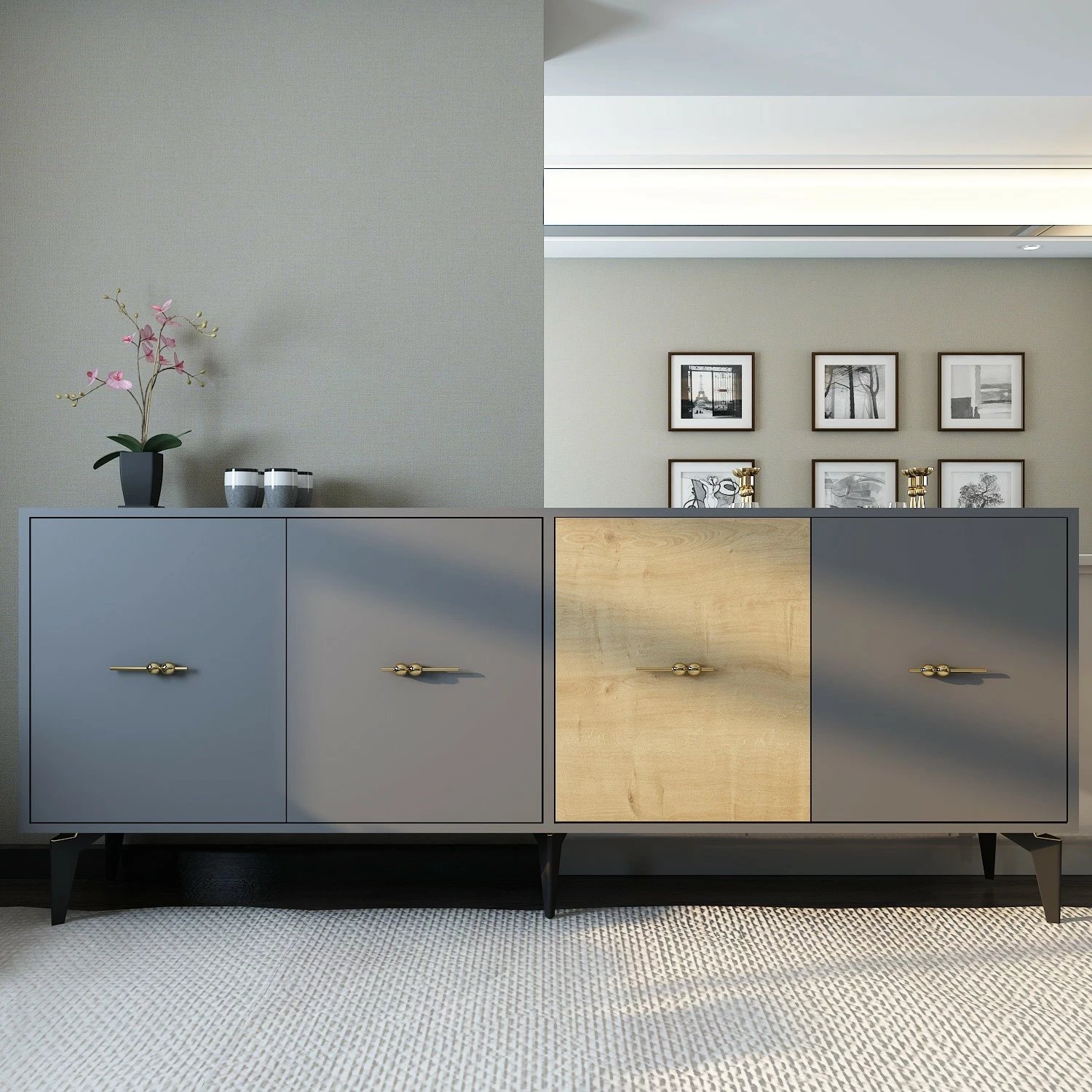 Konsol Skye Decor, anthracite, sapphire oak