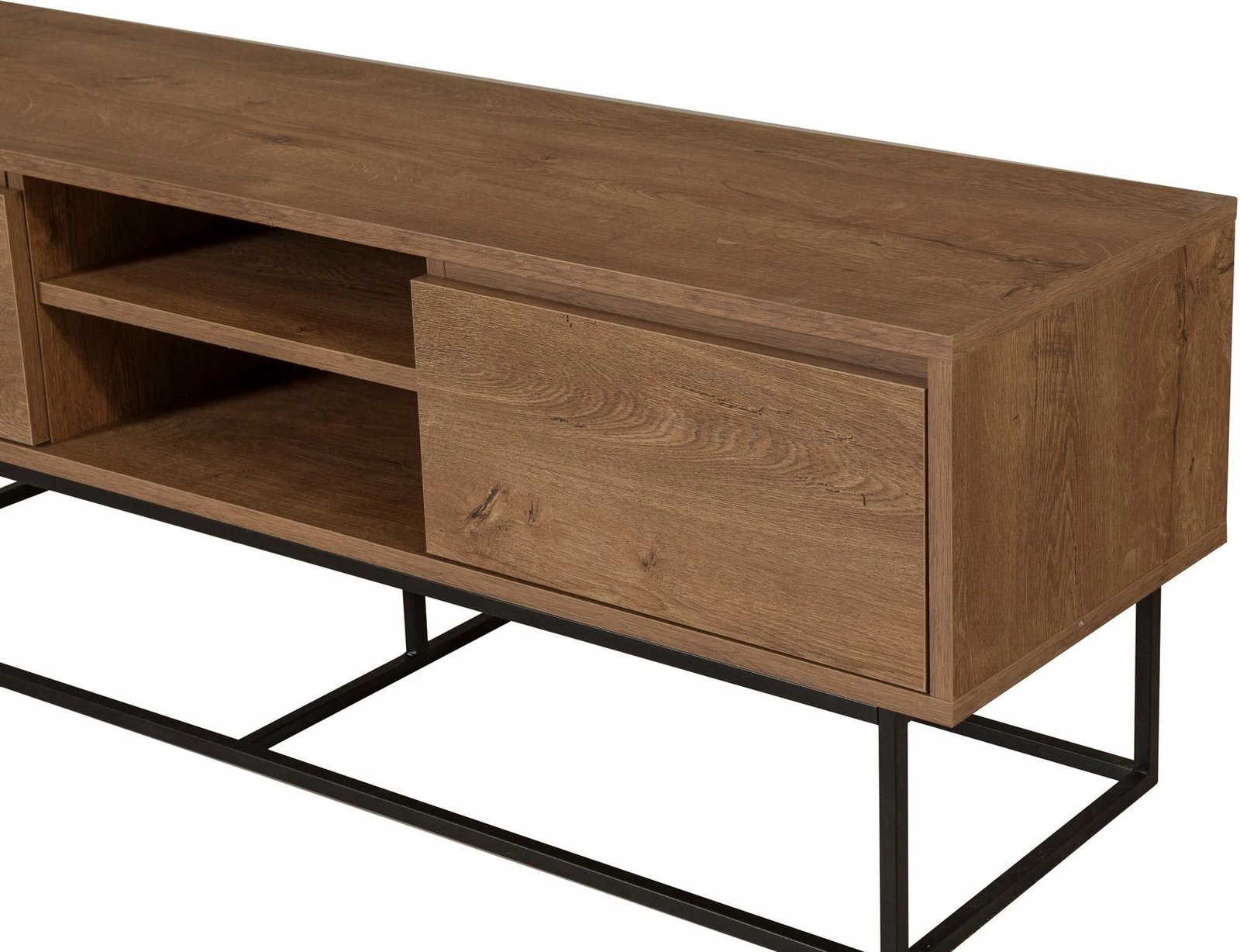 Komodë për TV, ngjyrë arre dhe e zezë, Skye Decor Rodez 140