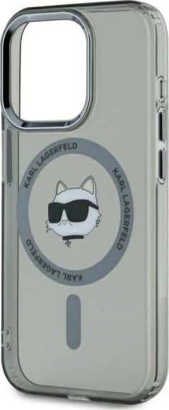 Mbështjellës Karl Lagerfeld KLHMP15LHLSCHK për iPhone 15 Pro 6.1", MagSafe, i zi