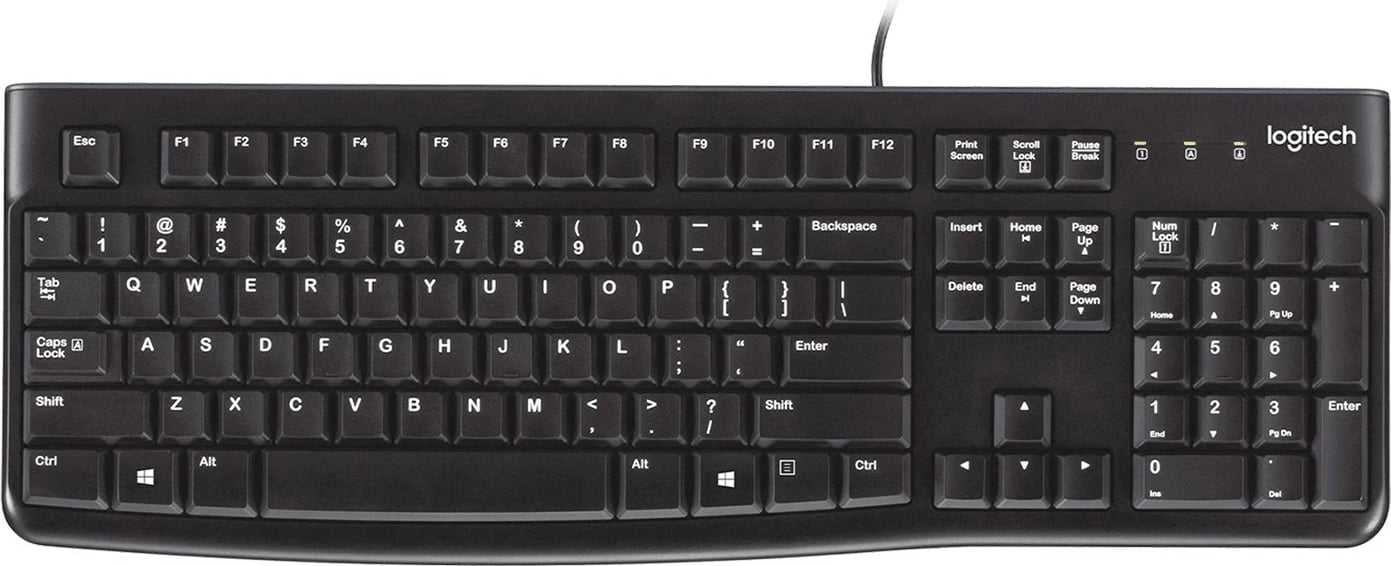 Tastierë Logitech K120, me kabllo, USB, QWERTY, e zezë