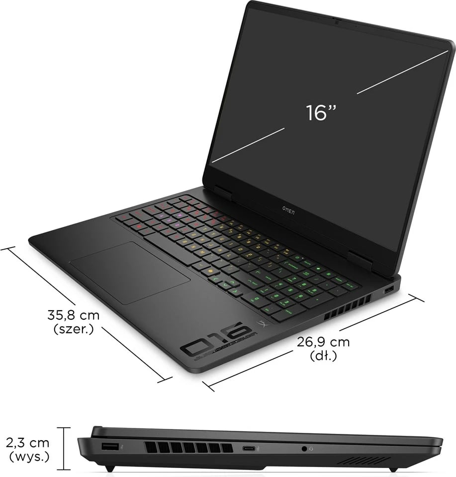 Laptop gaming HP OMEN 16-am0007nw, Ultra 5 225H, 16" 2K, 32GB RAM, 1TB SSD, RTX 5060, Shadow Black