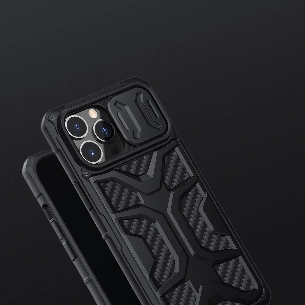 Mbështjellës Nillkin Adventurer Case për iPhone 13 Pro, me kapak kamere, i zi