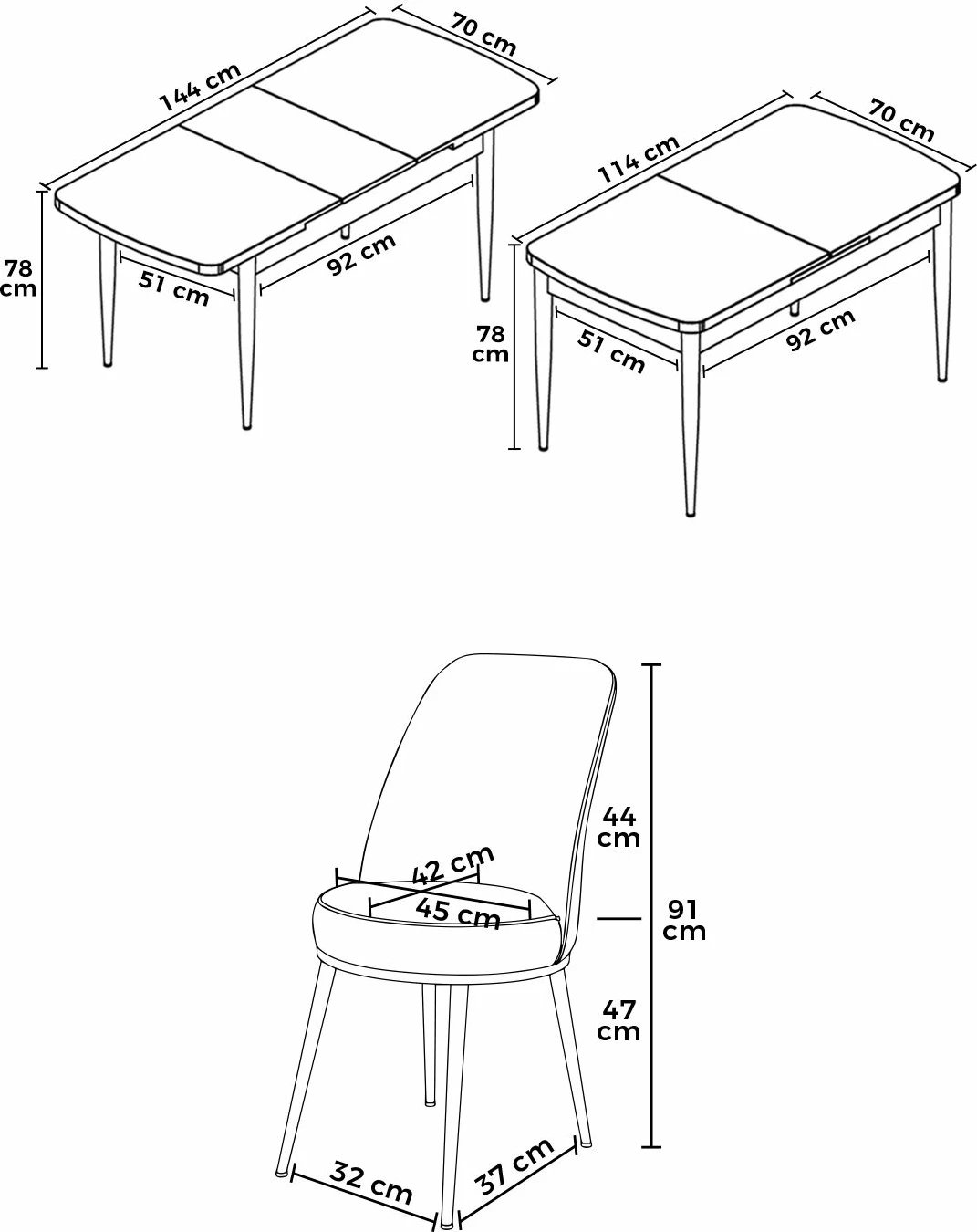 Tavolinë me karrige, e zgjatshme, 7 copë, Skye Decor, mermer i zi, burgundy