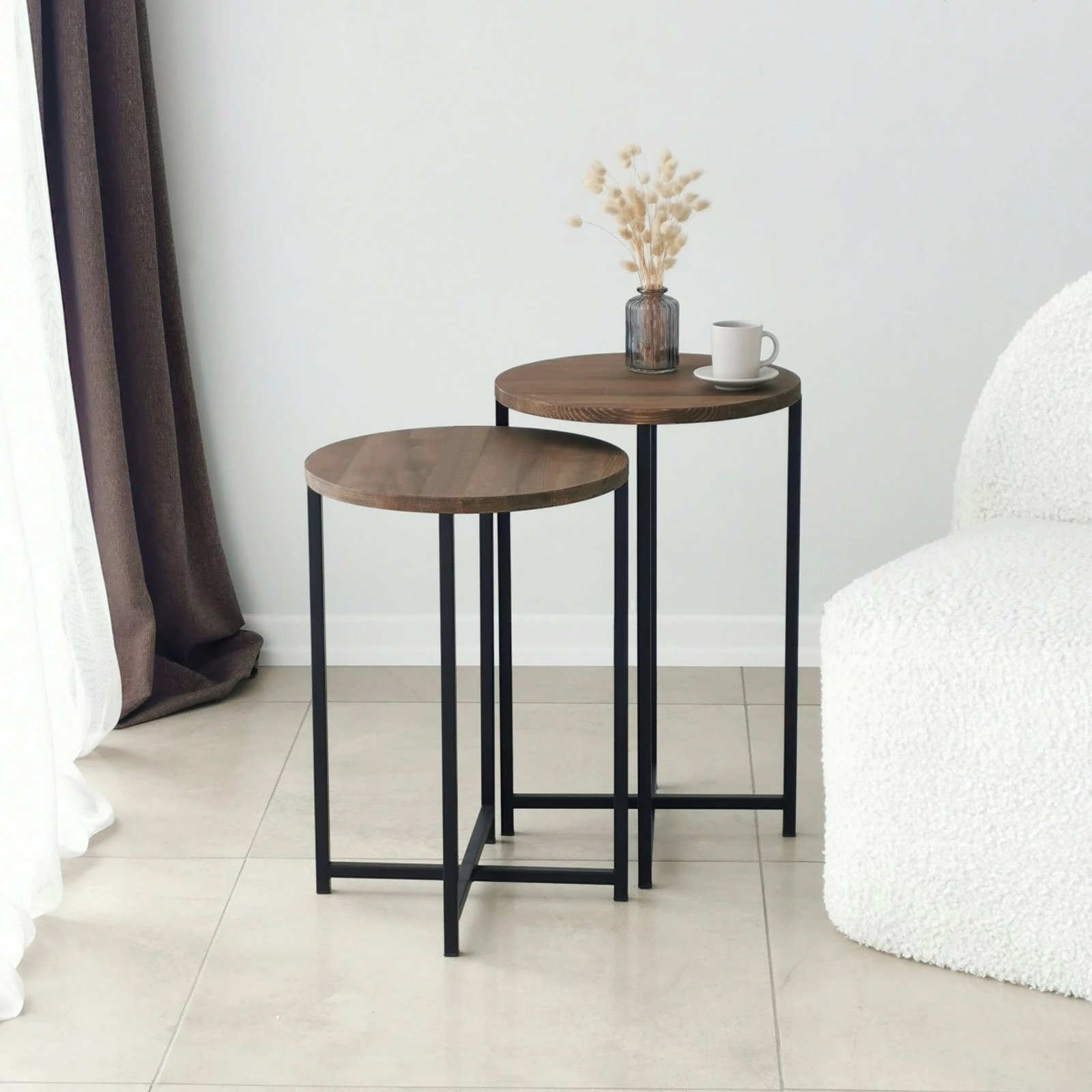 Set tavolina kafeje Hanah Home, Neta, ngjyrë arre Set tavolina kafeje Hanah Home, Neta, ngjyrë arre