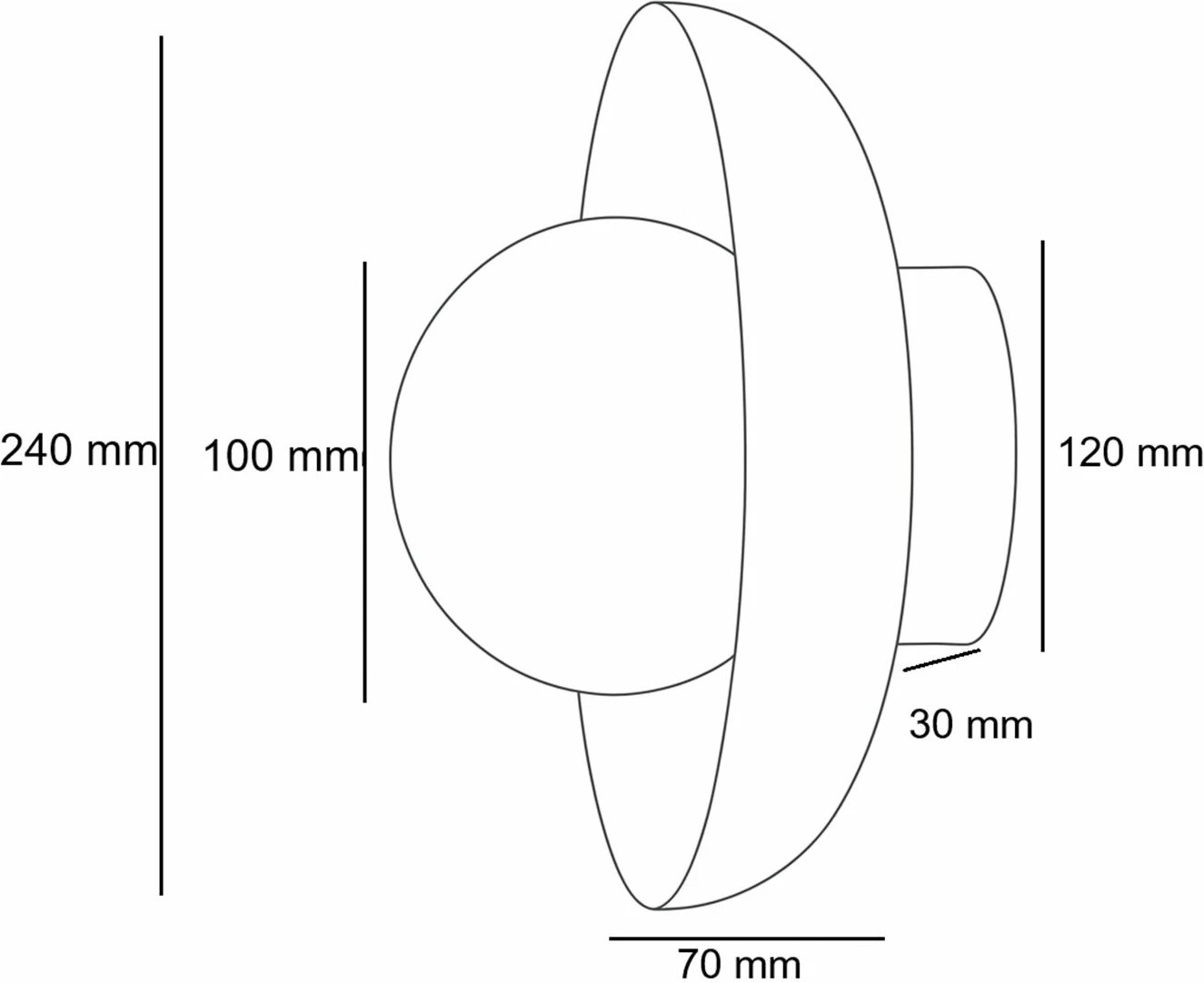 Llambë muri Opviq, dru arre, Hand-S, ngjyrë arre-bardhë