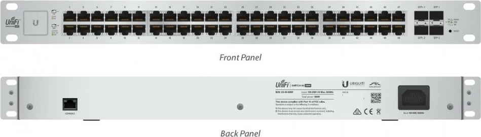 Kasë rrjeti Ubiquiti UniFi Switch USW-48-POE-EU, 48x1GbE, 4xSFP, Managed, Rackmount