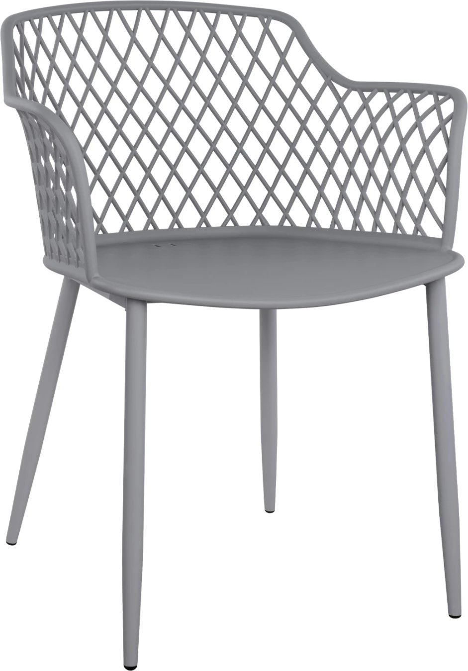 Karrige me krahë polipropileni Jocelyn FH8510.10 gri me këmbë metalike 62x55.5x79cm, set prej 4 copë