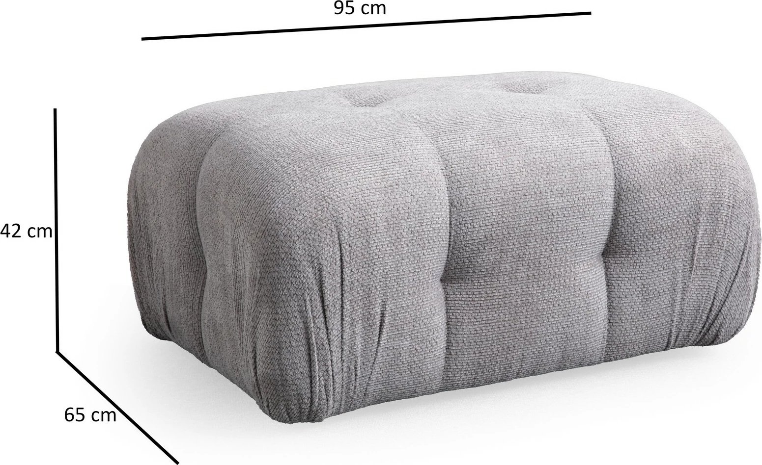 Puf Atelier del Sofa, ngjyrë gri e çelët, Petite