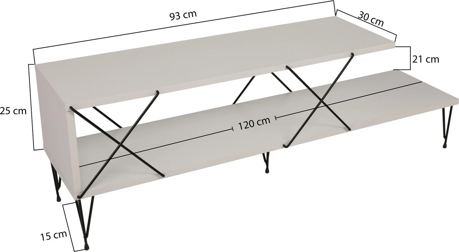 Mbajtës TV Hanah Home, Street, ngjyrë e bardhë