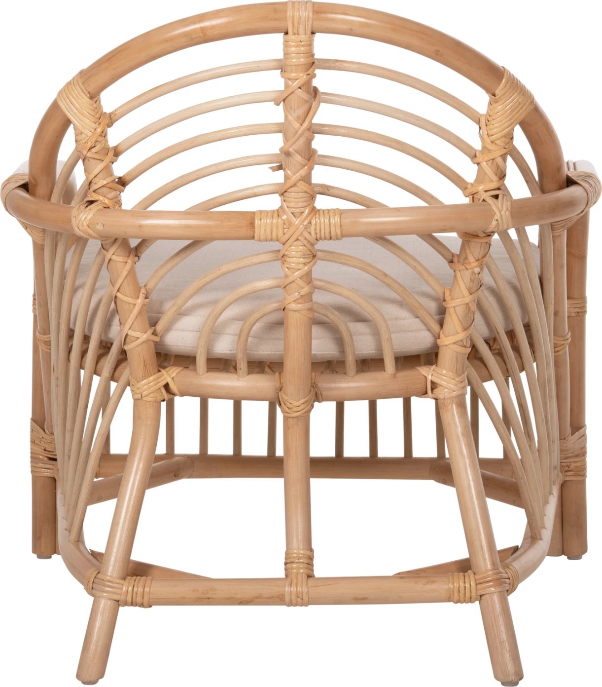 Karrige për krah FEMUR FH9837 rattan, jastëk ngjyrë bardhë, 72x66x75 cm