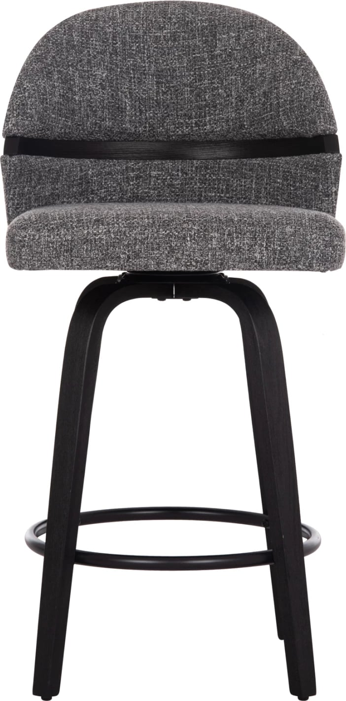 Karrige për bar rrotulluese DEKKER FH18250.03, dru i zi, material gri, 48x54x96cm, set prej 2 copë