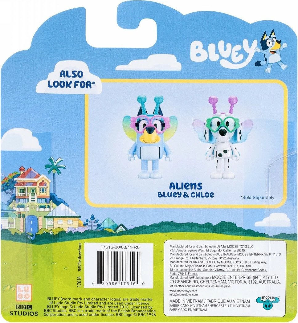 Set figurina Bluey Tm Toys BLU17617 Baby Bluey dhe Chloe, plastikë, 2 copë