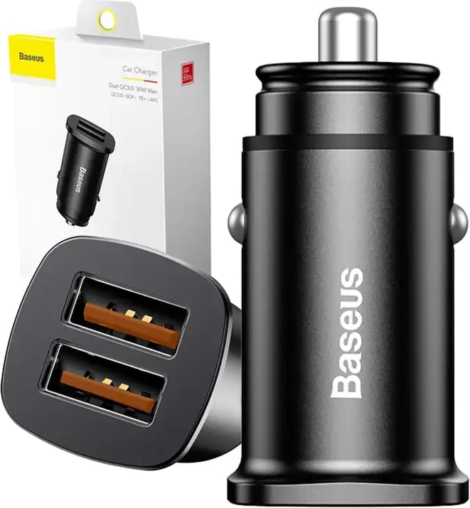 Karikues veture Baseus Square CCALL-DS01, 30W, 2xUSB-A, i zi