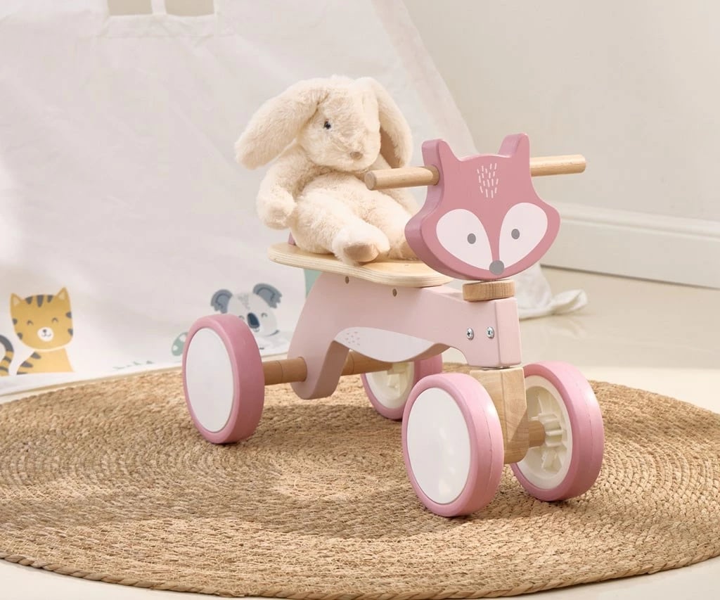 Ride-on druri me 4 rrota, Viga PolarB 44239, bllokim drejtimi, goma EVA, për 12m+, dizajn dhelpër, rozë