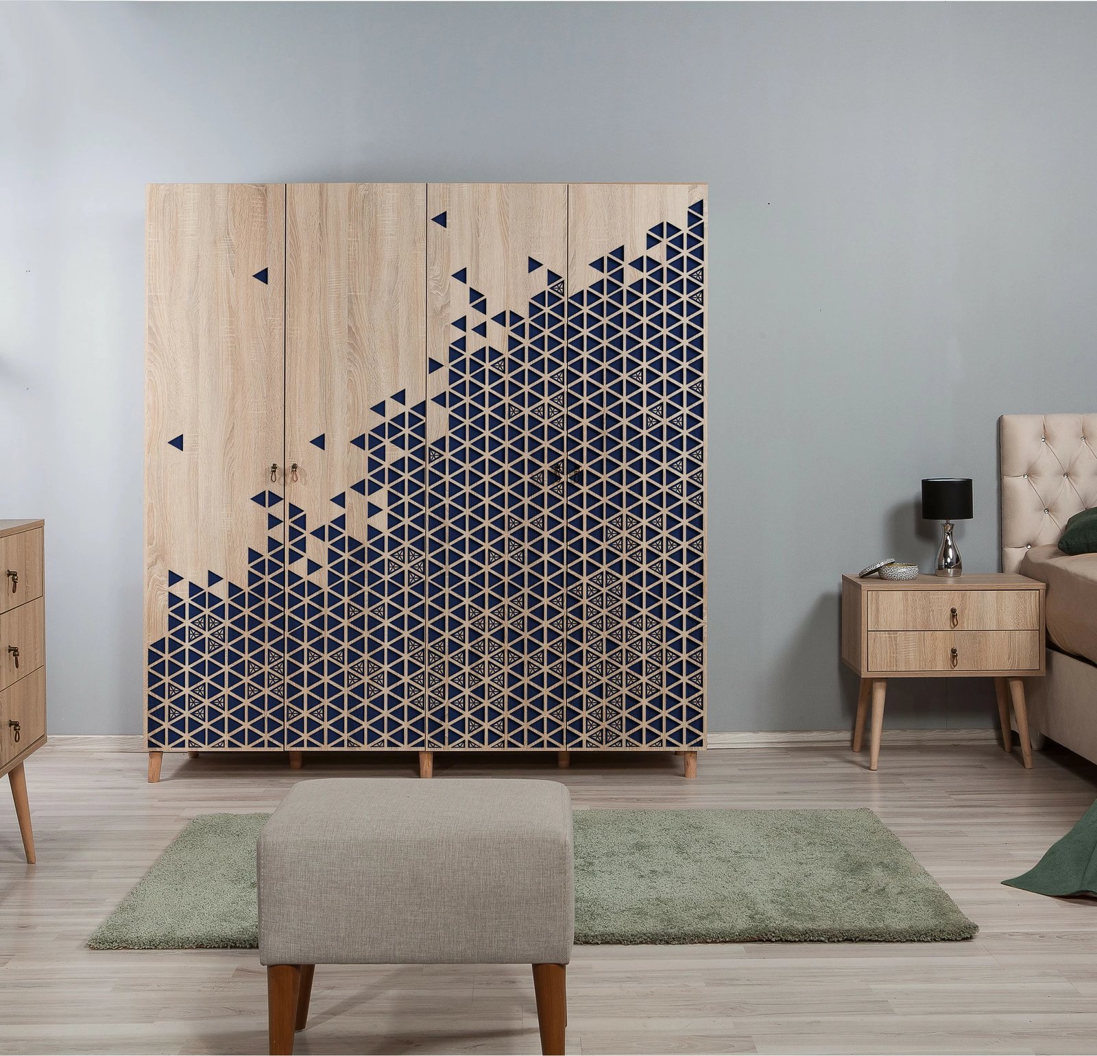 Dollap Hanah Home, İmaj-123, ngjyrë sonoma oak, model abstrakt