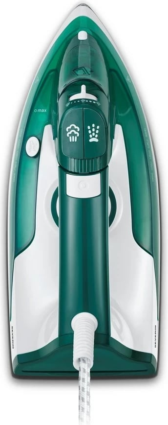 Hekur me avull Severin BA 3261, taban qeramike, 2400 W, Bardhë/Gjelbër