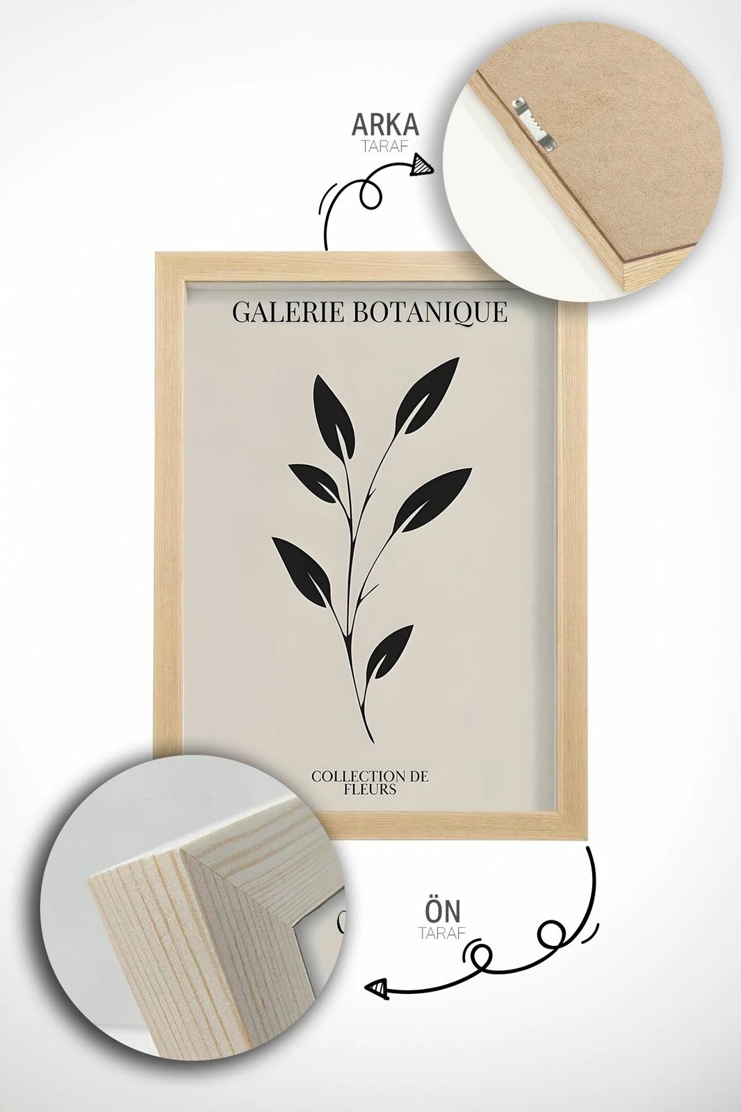 Pikturë dekorative me kornizë (3 copë), Wallity, Artvmodel37-Ahsap