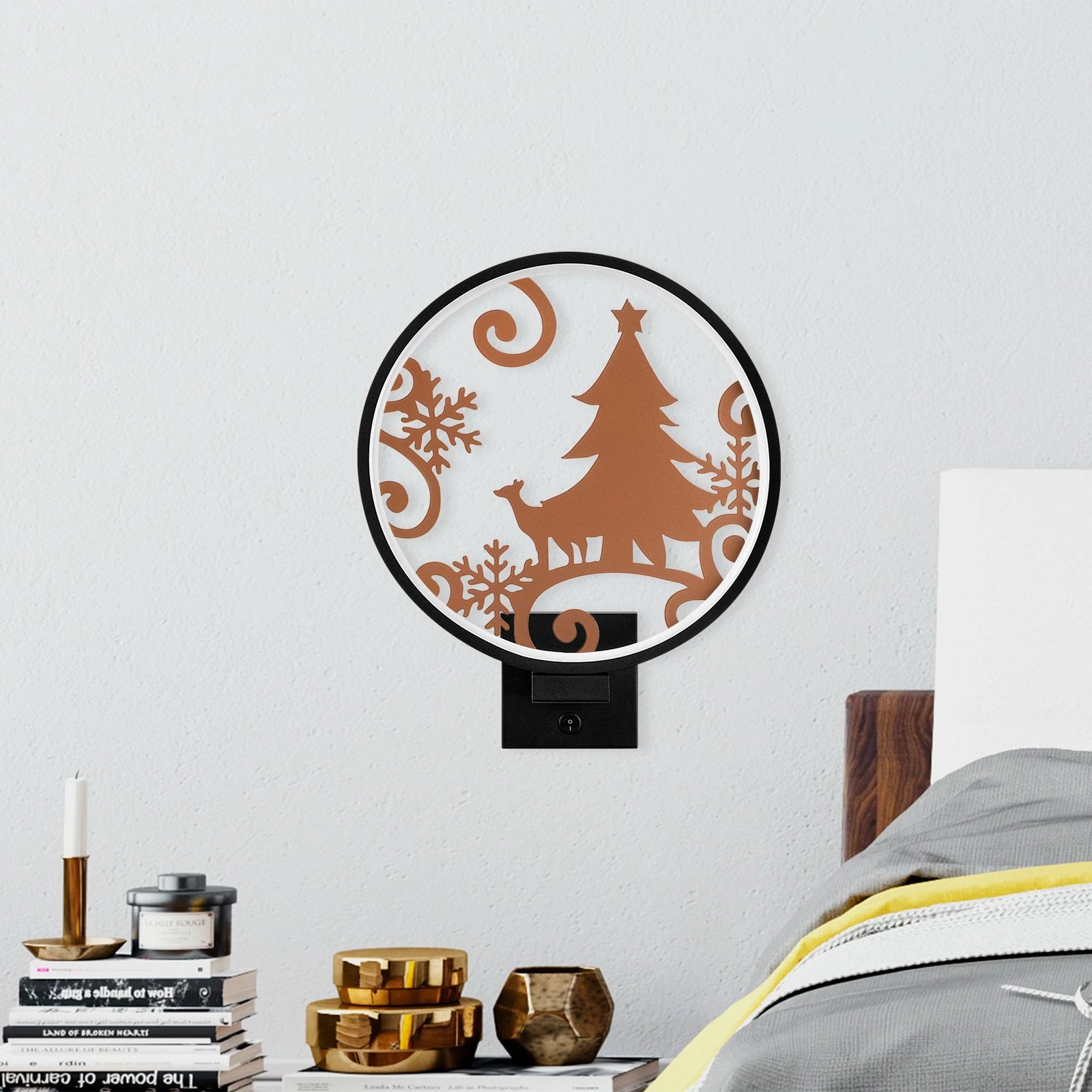 Llambë muri Opviq, XMAS19, ngjyrë e zezë dhe bakri