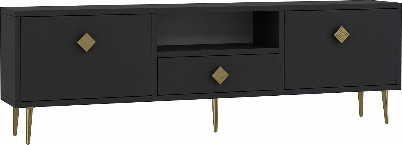 Komodë TV, ngjyrë antracit dhe ari, Skye Decor, 1308-DROP-1
