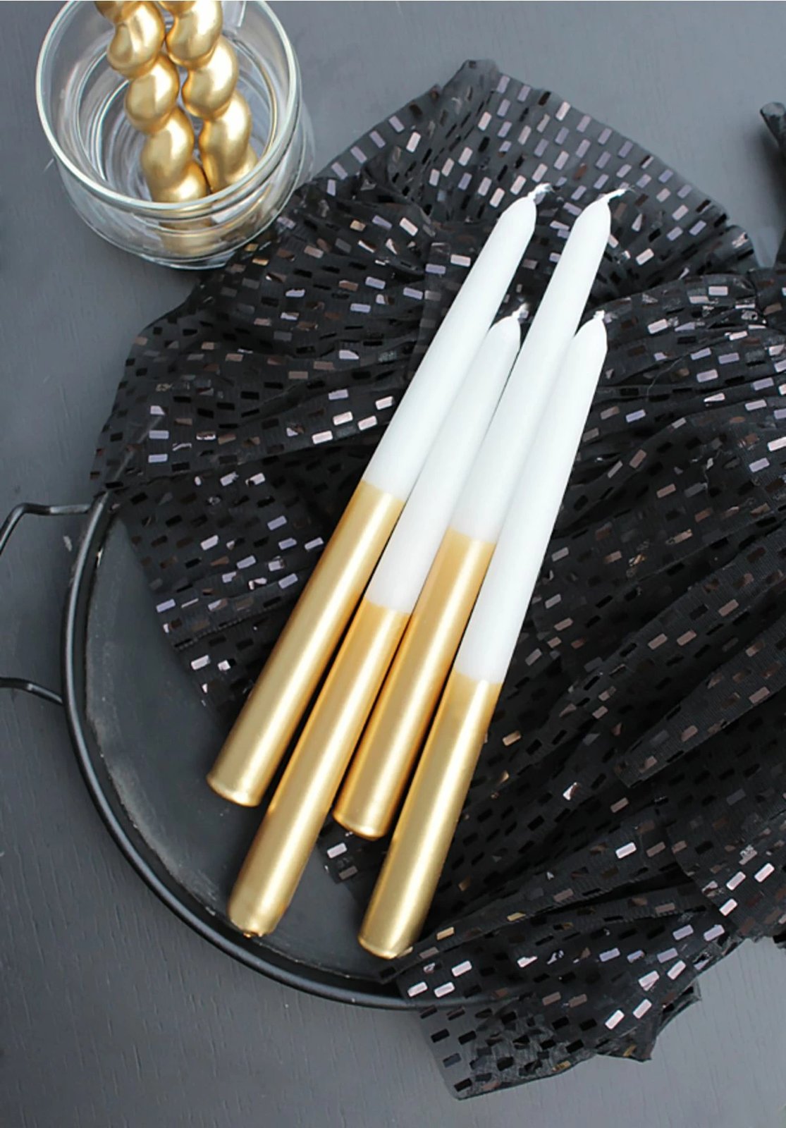 Set qirinjësh dekorativë, 4 copë, ngjyrë ari, Evila Originals