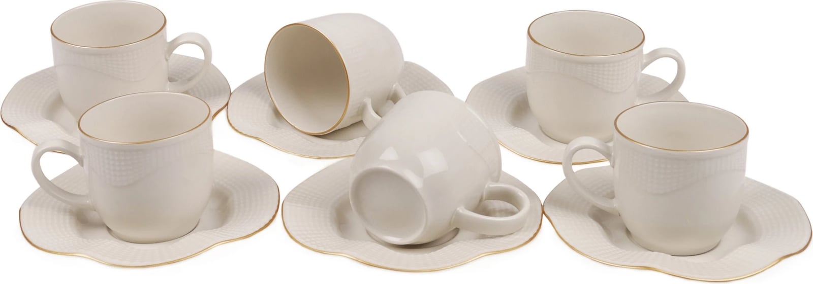 Set filxhanash kafeje, 12 copë, Hermia Concept, krem dhe ari, MLN12KT14R520